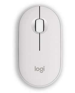 Mouse Logitech - Pebble Mouse 2 M350s, optic, fără fir, alb