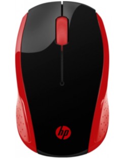 Mouse HP - 200 Emprs, optic, wireless, rosu/negru