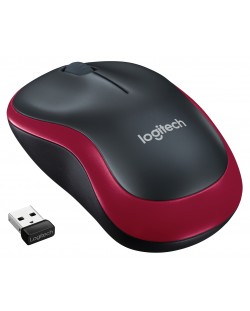 Mouse Logitech - M185, wireless, rosu