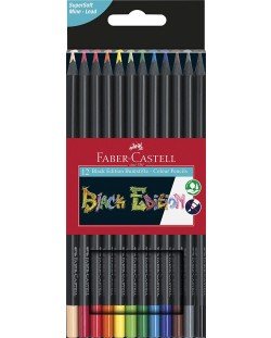 Creioane colorate Faber Castell - Black Edition, 12 culori