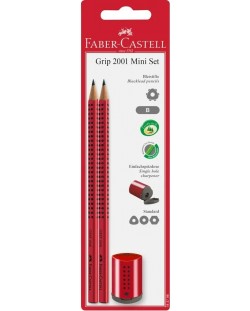 Creioane Faber-Castell Grip 2001 - 2 bucăți, ascuțitor 