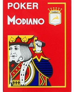 Carduri din plastic Modiano Jumbo Index - 4 Corner (rosii)