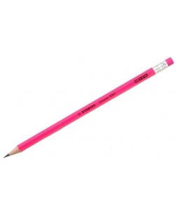 Creion Stabilo Swano - HB, roz, cu gumă de șters