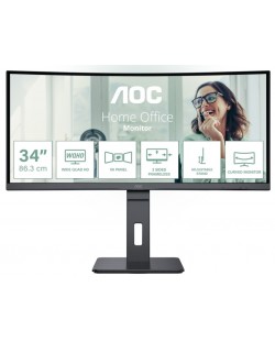 Monitor AOC - CU34P3CV, 34'', UWQHD, VA, curbat, anti-orbire, negru