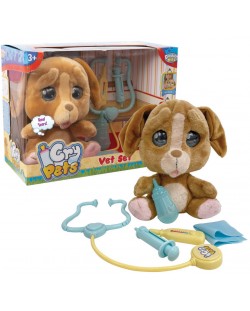 Jucarie de plus, care plange cu lacrimi Giochi Cry Pets - Caine, cu accesorii veterinare
