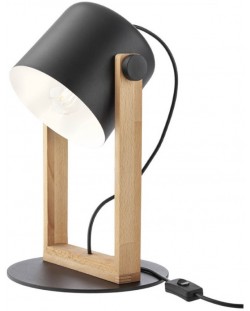 Lampă de masă Smarter - Pooh 01-2404, IP20, E27, 1 x 42 W, negru mat și fag