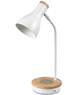 Lampa de masă cu încărcător wireless Rabalux - Mosley, IP20, E14, 25W, alb