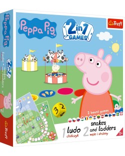 Joc de societate 2 în 1 Peppa Pig (Ludo/Snakes and Ladders) - pentru copii