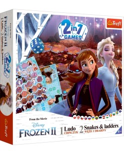 Joc de societate 2 în 1 Frozen II (Ludo/Snakes and Ladders) - pentru copii