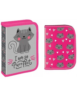 Penar cu accesorii S. Cool - Kitty, cu 1 fermoar, 32 piese