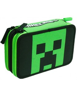 Penar școlar echipat Minecraft - Creeper Head, 3 fermoare