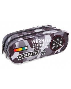 Penar elipsoidal Cool Pack Clever - Camo Black Badges, cu 2 compartimente