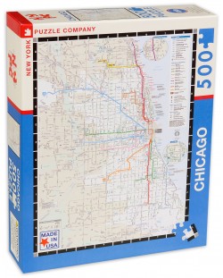 Puzzle New York Puzzle de 500 piese - Harta de transport, Chicago