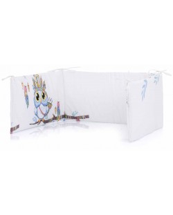 Husă de pat pentru copii Chipolino - Bufniță, 60 x 180 cm, albastru