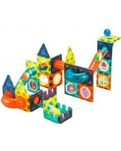 Set de construcție magnetic educativ Sonne - Labirint, 66 piese