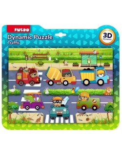 Puzzle educațional 3D Puedo - Transport, 17 piese