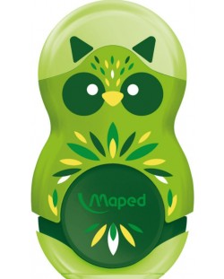 Ascutitoare cu cauciuc 2 in 1 Maped Mini Cute - Loopy, verde