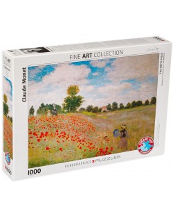 Puzzle Eurographics de 1000 piese – Camp cu maci, Claude Monet