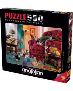 Puzzle Anatolian din 500 piese - Pisicuțe obraznice