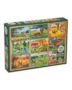 Puzzle Cobble Hill din 1000 piese - Cărți poștale de la fermă 