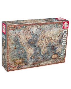 Puzzle Educa din 8000 de piese - Harta istorica a lumii