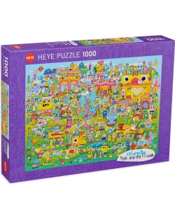 Puzzle Heye de 1000 piese - Burgerman Doodle Village