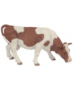Papo Farmyard Friends Figurină Papo - Vacă care paște, maro și albă 