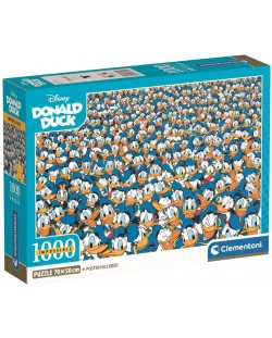 Puzzle  Clementoni din 1000 piese - Multe fețe ale lui Donald Duck