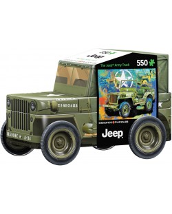 Eurographics Puzzle cu 550 de piese în cutie metalică - Jeep militar 