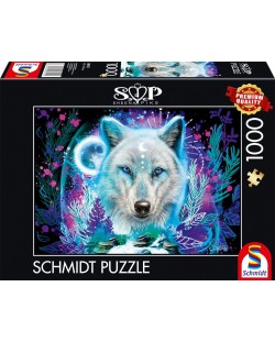 Puzzle Schmidt din 1000 de piese - Lup arctic neon