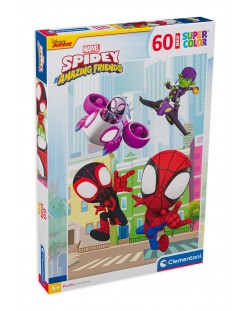 Puzzle Clementoni din 60 de piese - Spider-Man și prietenii săi