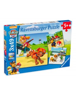 Puzzle Ravensburger din 3 х 49 piese - Echipa 4 labute, Paw Patrol 