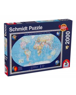 Puzzle Schmidt de 2000 piese - Harta lumii