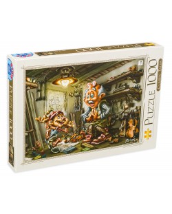 Puzzle D-Toys de 1000 piese – Pinocchio, Birou Donat