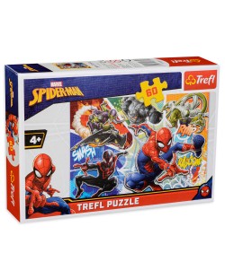 Puzzle Trefl de 60 piese - Curajosul Spiderman