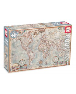 Puzzle Educa de 1000 piese mini - Harta politica a lumii, miniatura