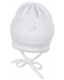 Pălărie pentru copii din bumbac tricotata Sterntaler - 41 cm, 4-5 luni, albă