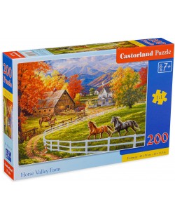 Puzzle Castorland de 200 piese - Horse valley farm