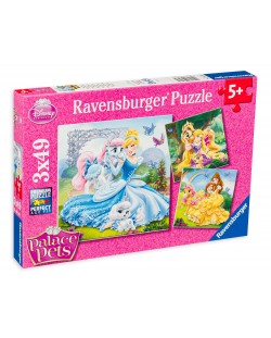 Puzzle Ravensburger 3 x 49 piese - Printese si prieteni