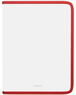 Erich Krause Dosar cu fermoar - transparent mat, A4+, roșu