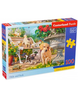 Puzzle de 100 de piese Castorland - Joc în grădină 