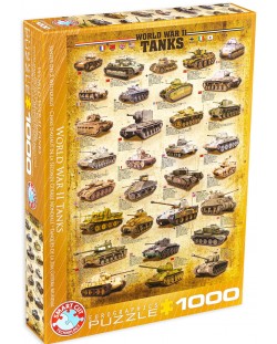 Puzzle Eurographics de 1000 piese – Tancuri din timpul celui de-al doilea razboi mondial 