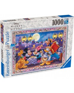 Puzzle Ravensburger 1000 de piese - Mickey și Minnie la cină