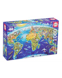 Puzzle Educa de 1000 piese - Miniature - World Symbols, miniatura