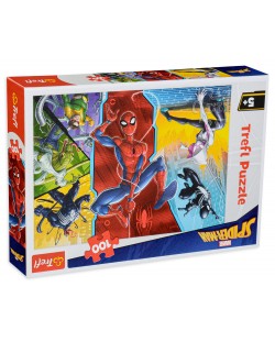 Puzzle Trefl de 100 piese - Spiderman, Cu capul in jos