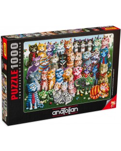 Puzzle Anatolian de 1000 piese - Unirea pisicilor, Laura Forte