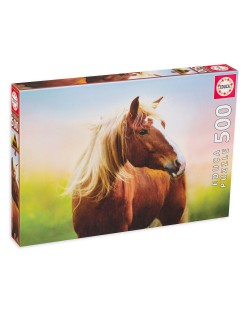 Puzzle Educa de 500 piese - Horse at sunrise