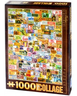 Puzzle D-Toys de 1000 piese - Colaj vintage, Bani
