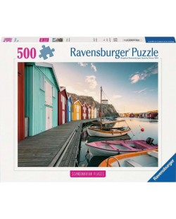 Puzzle Ravensburger din  500 piese - Căsuțe pentru bărci în Smogen