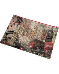Mapa Panta Plast - London Collection, cu fermoar, format А4	